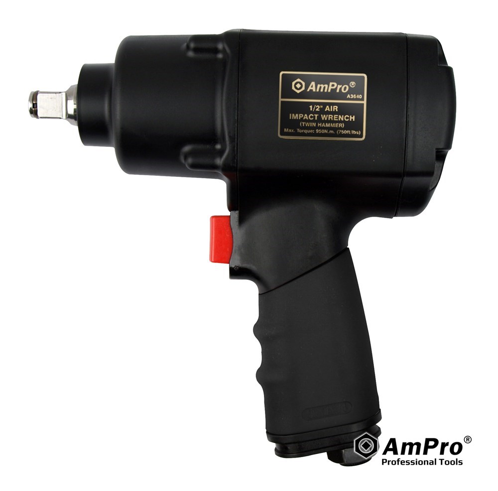 1//2/" Twin Hammer Heavy Duty Air Impact Wrench Max Torque 750ft//lb